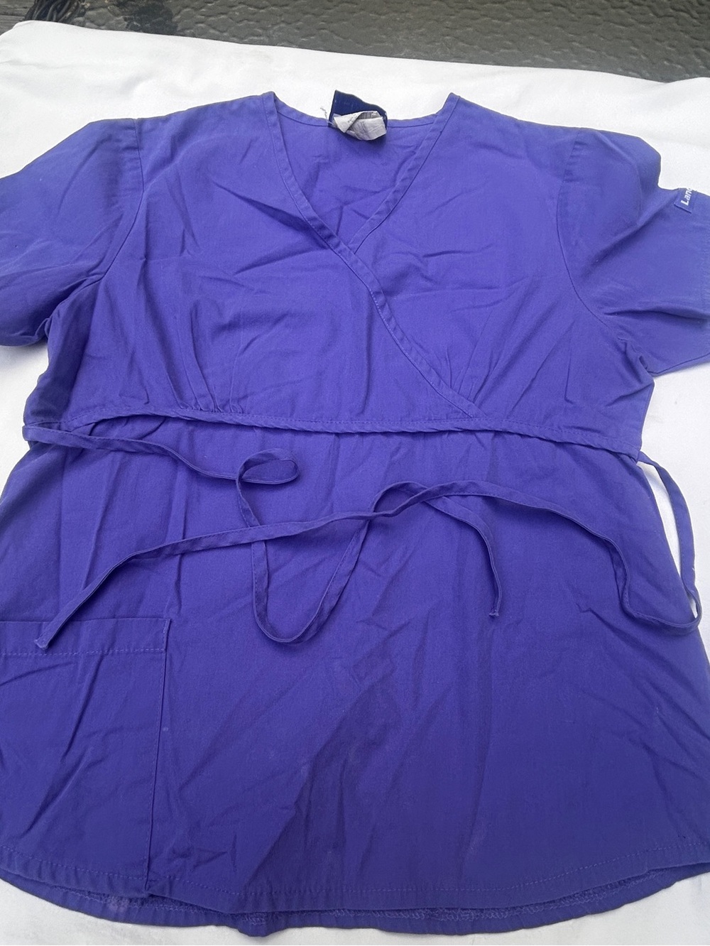 Landau Purple V-neck Scrub Top